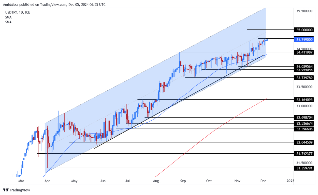 【XM Market Review】--USD/TRY Forecast: Fitch Predicts Continued Tightening of Monetary Policy in 2025(图1)