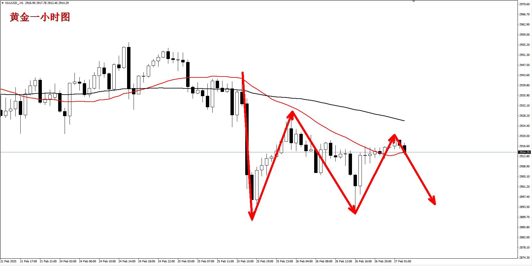 【XM外汇市场分析】：早盘金价反弹见顶，现价2915直接空！(图2)