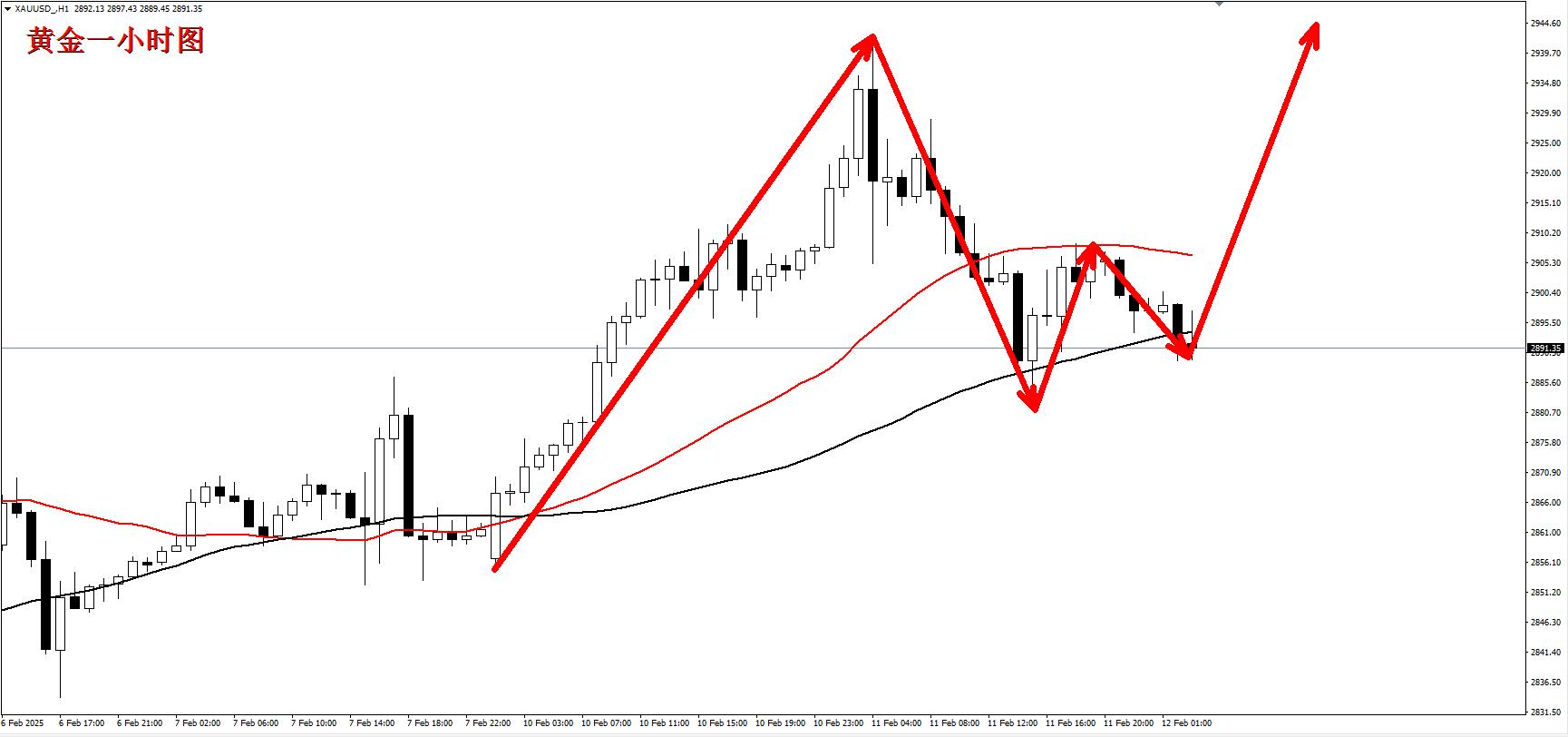 【XM外汇决策分析】：黄金回踩确认平台，早盘2890附近继续保持看多！(图2)